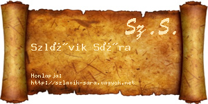 Szlávik Sára névjegykártya