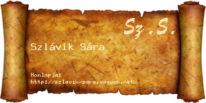 Szlávik Sára névjegykártya